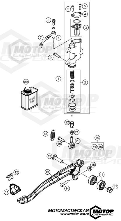 KTM MX 85 SX 19/16 2019 REAR BRAKE CONTROL