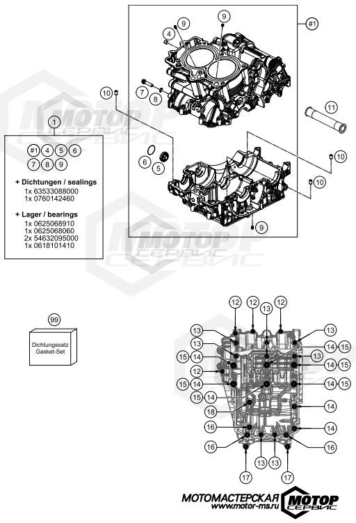 KTM Naked 790 Duke Orange 2019 ENGINE CASE