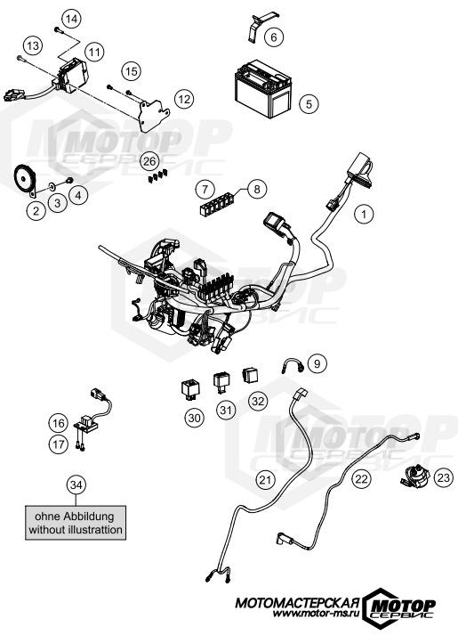 KTM Supersport RC 200 w/o ABS B.D. White 2019 WIRING HARNESS
