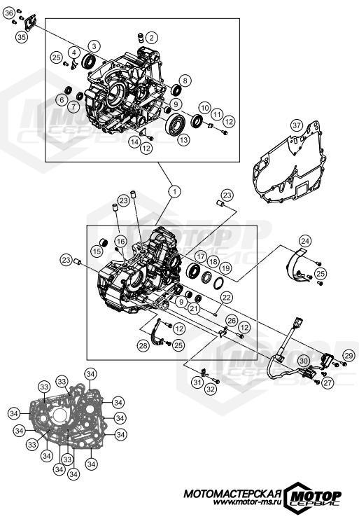 KTM Naked 125 Duke B.D. White 2019 ENGINE CASE