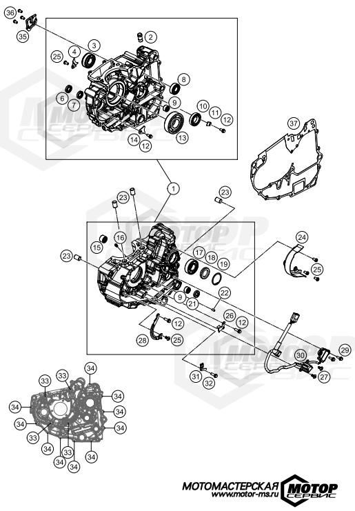 KTM Naked 125 Duke B.D. White 2018 ENGINE CASE