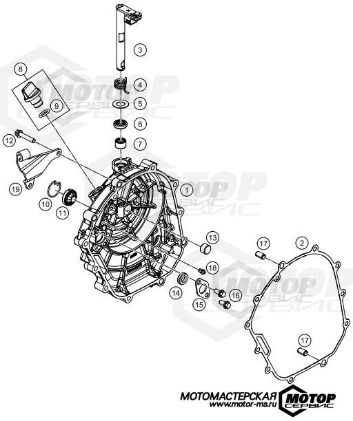 KTM Supersport RC 200 w/o ABS B.D. White 2018 CLUTCH COVER