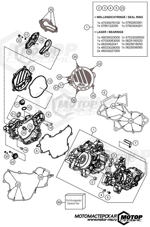 KTM MX 85 SX 19/16 2018 ENGINE CASE
