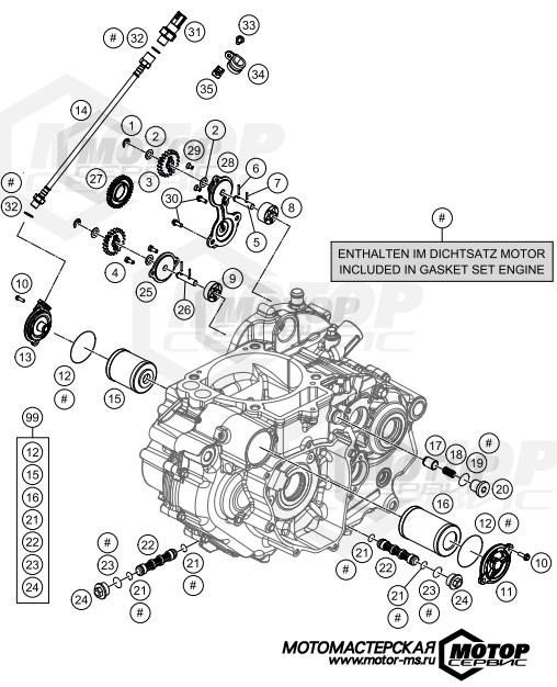 KTM Supermoto 690 SMC R 2017 LUBRICATING SYSTEM