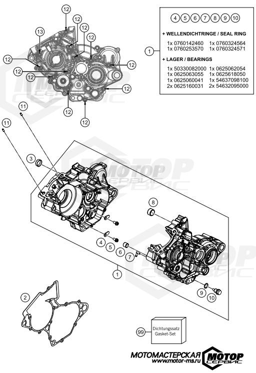 KTM MX 125 SX 2017 ENGINE CASE