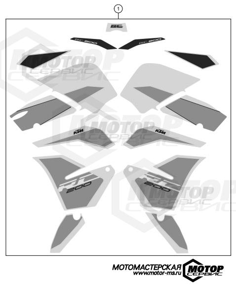 KTM Supersport RC 200 White w/o ABS B.D. 17 2017 DECAL