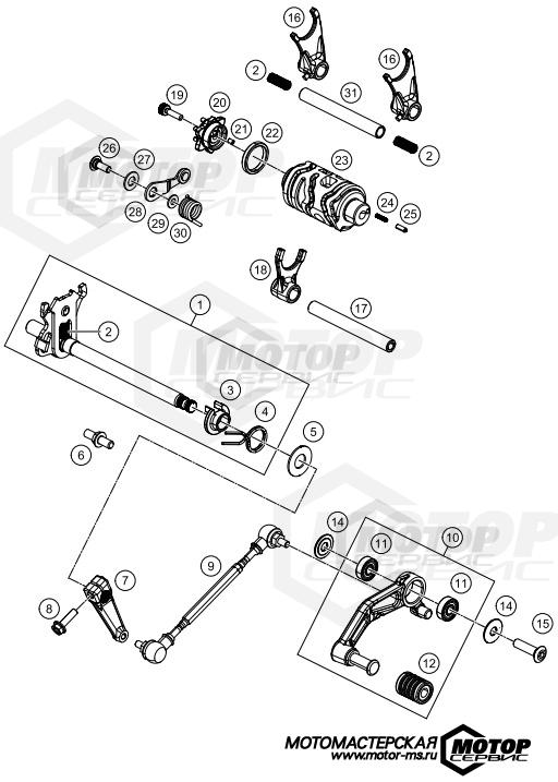 KTM Supersport RC 125 ABS White 2016 SHIFTING MECHANISM