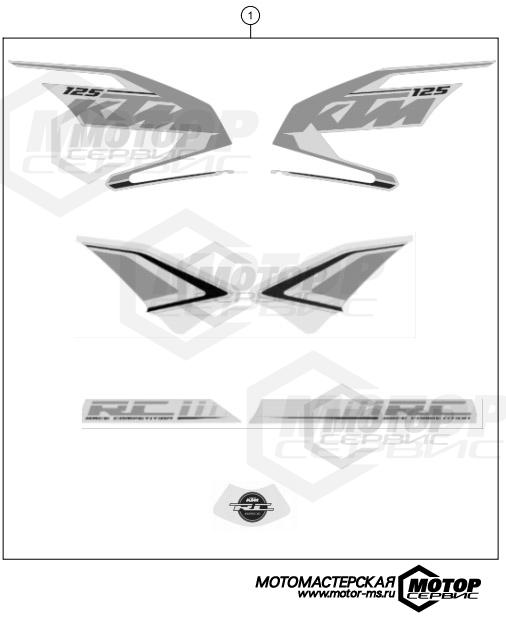 KTM Supersport RC 125 ABS White 2016 DECAL