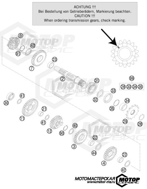 KTM Enduro 200 EXC 2016 TRANSMISSION II - COUNTERSHAFT
