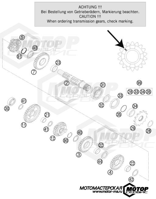 KTM Enduro 125 EXC 2016 TRANSMISSION II - COUNTERSHAFT