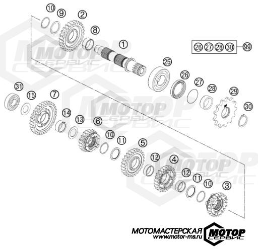 KTM Enduro 250 XC 2016 TRANSMISSION II - COUNTERSHAFT