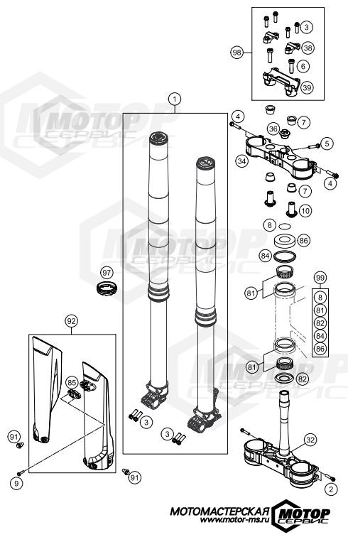 KTM MX 450 SX-F 2016 FRONT FORK, TRIPLE CLAMP