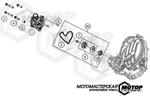 KTM MX 350 SX-F 2016 WATER PUMP