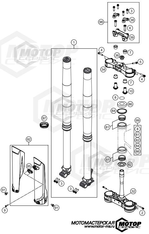 KTM MX 350 SX-F 2016 FRONT FORK, TRIPLE CLAMP