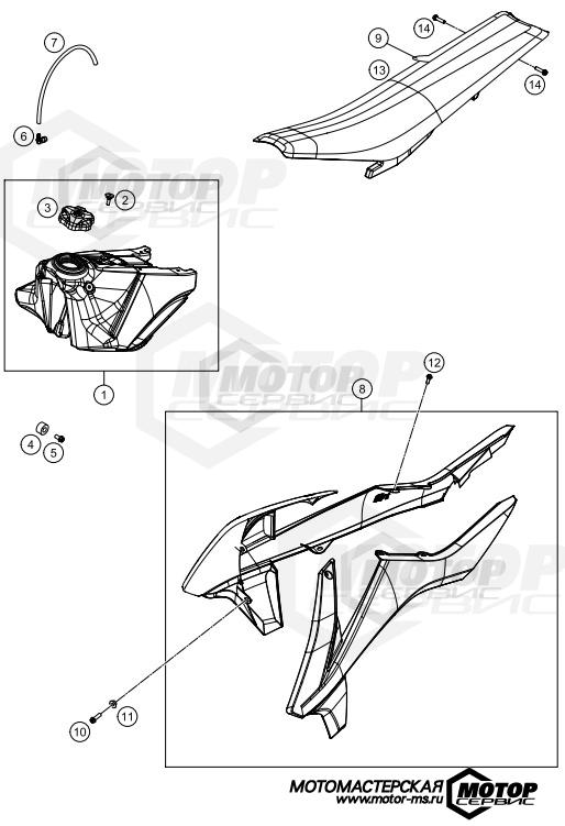KTM MX 250 SX-F 2016 TANK, SEAT, COVER