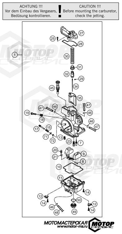 KTM MX 250 SX 2016 CARBURETOR