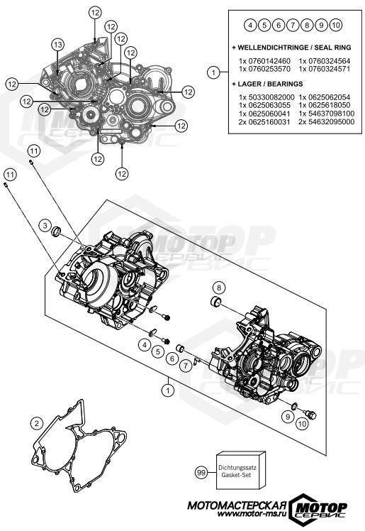 KTM MX 125 SX 2016 ENGINE CASE