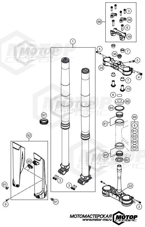 KTM MX 125 SX 2016 FRONT FORK, TRIPLE CLAMP