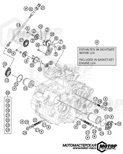 KTM Naked 690 Duke R ABS 2015 LUBRICATING SYSTEM
