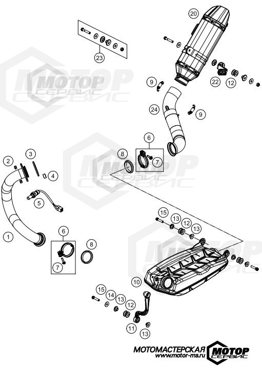 KTM Naked 690 Duke R ABS 2015 EXHAUST SYSTEM