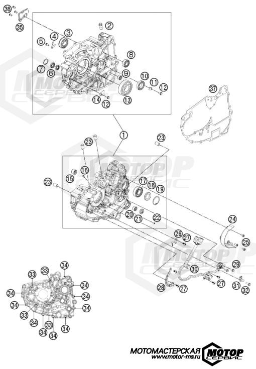 KTM Naked 125 Duke White ABS B.D. 2015 ENGINE CASE