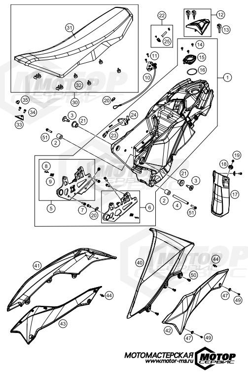 KTM Supermoto 690 SMC R ABS 2015 TANK, SEAT, COVERS