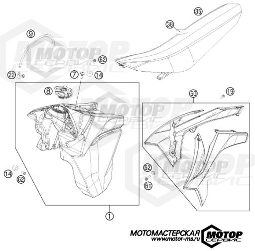 KTM Enduro 450 EXC Factory Edition 2015 TANK, SEAT, COVER