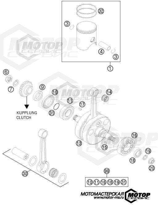 KTM Enduro 250 EXC Factory Edition 2015 CRANKSHAFT, PISTON