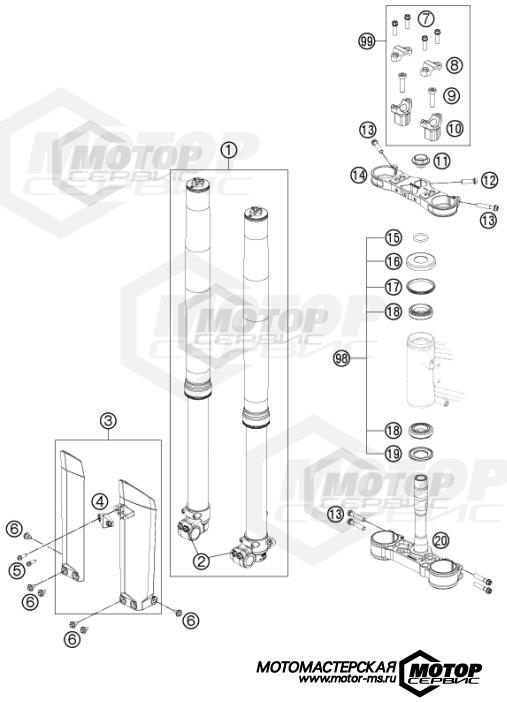 KTM Freeride 350 2015 FRONT FORK, TRIPLE CLAMP