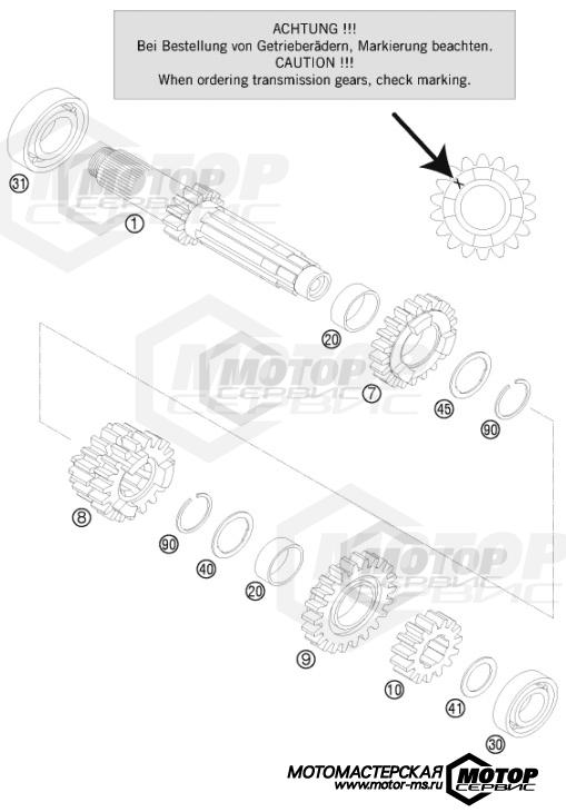KTM Enduro 125 EXC Factory Edition 2015 TRANSMISSION I - MAIN SHAFT