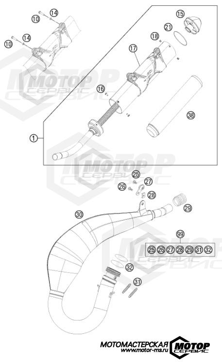 KTM Enduro 125 EXC 2015 EXHAUST SYSTEM