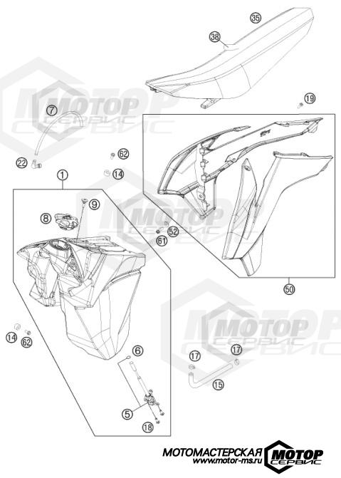 KTM Enduro 250 XC 2015 TANK, SEAT, COVER