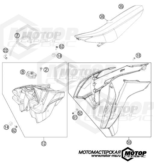 KTM MX 450 SX-F 2015 TANK, SEAT, COVER