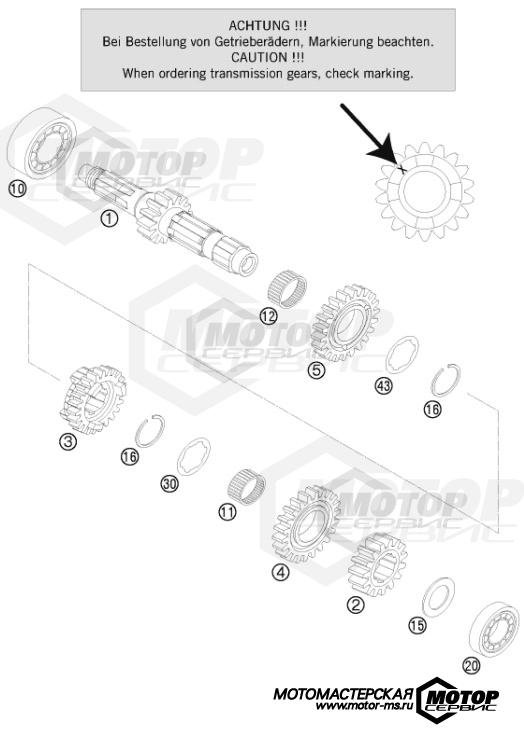 KTM MX 250 SX 2015 TRANSMISSION I - MAIN SHAFT