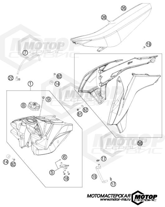 KTM MX 150 SX 2015 TANK, SEAT, COVER