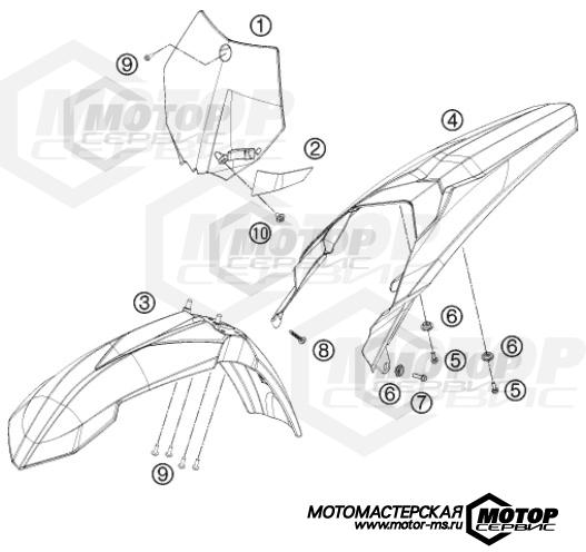 KTM MX 85 SX 17/14 2015 MASK, FENDERS