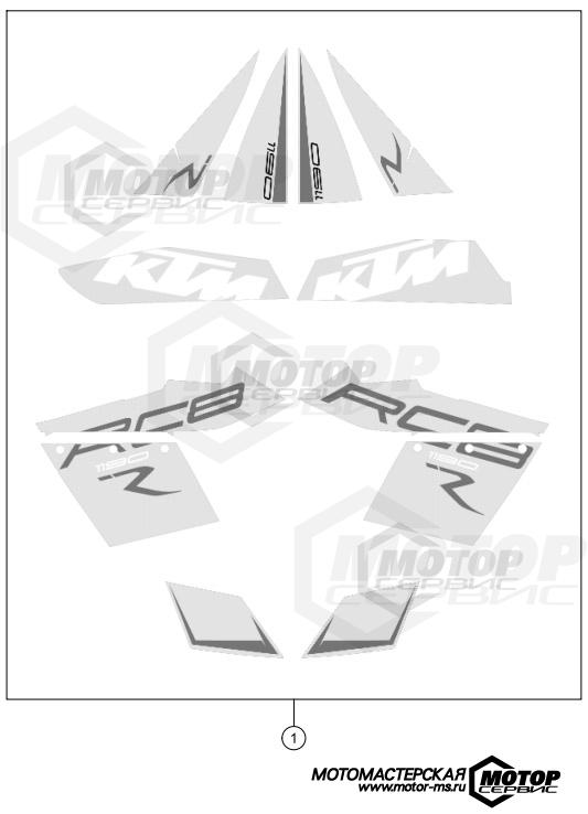 KTM Supersport 1190 RC8 R White 2015 DECAL