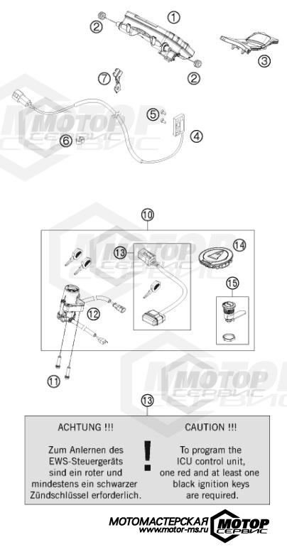 KTM Supersport 1190 RC8 R White 2015 INSTRUMENTS / LOCK SYSTEM