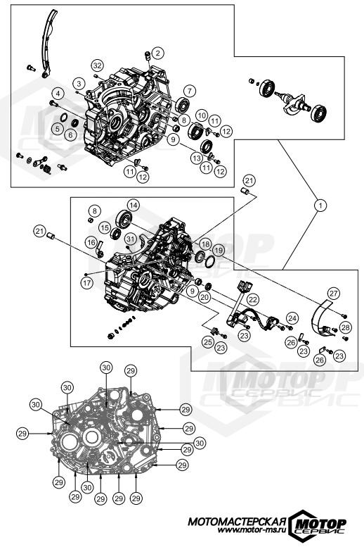 KTM Supersport RC 390 ABS B.D. White 2015 ENGINE CASE