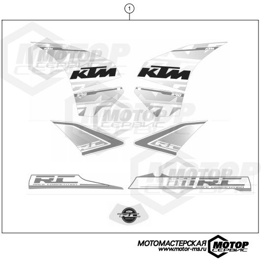 KTM Supersport RC 390 ABS White 2015 DECAL