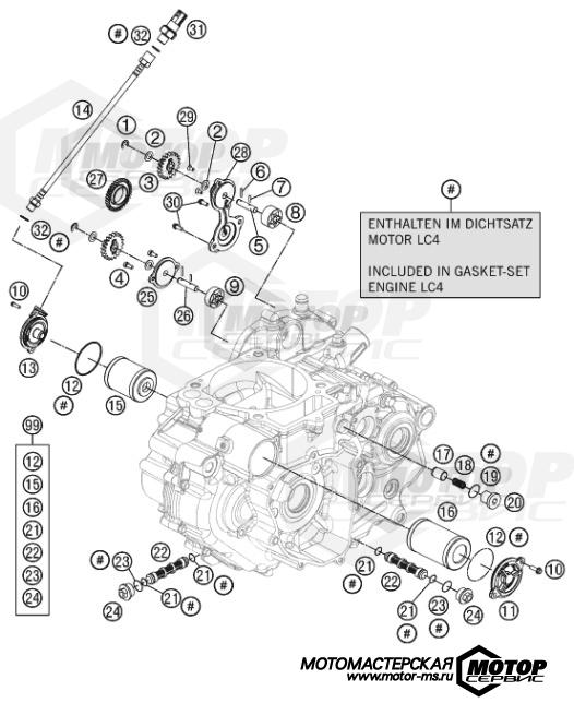 KTM Naked 690 Duke R ABS 2014 LUBRICATING SYSTEM