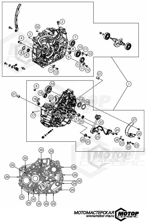 KTM Naked 390 Duke ABS B.D. Black 2014 ENGINE CASE