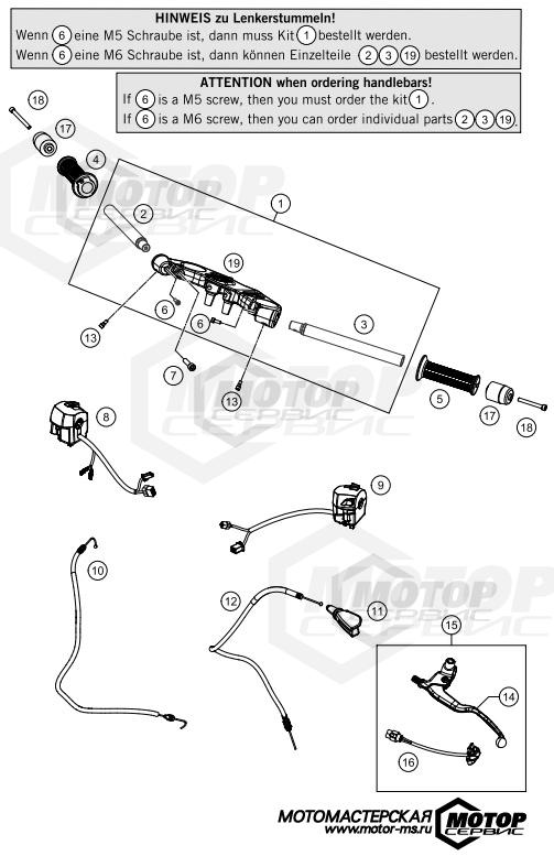 KTM Supersport RC 390 ABS White 2014 HANDLEBAR, CONTROLS