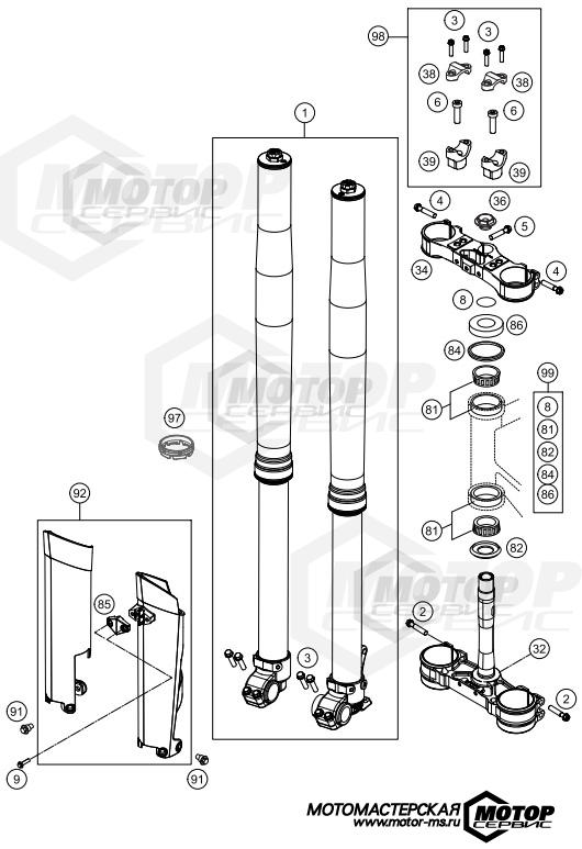 KTM Enduro 450 EXC Six Days 2014 FRONT FORK, TRIPLE CLAMP