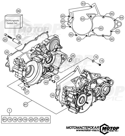 KTM Enduro 250 EXC 2014 ENGINE CASE