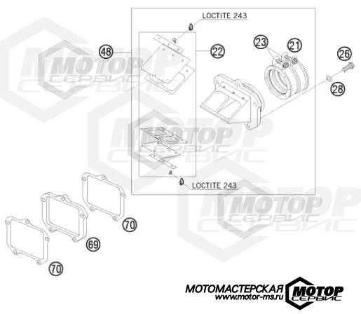 KTM Enduro 200 EXC 2014 REED VALVE CASE