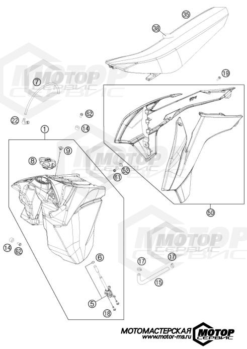 KTM Enduro 300 XC 2014 TANK, SEAT, COVERS