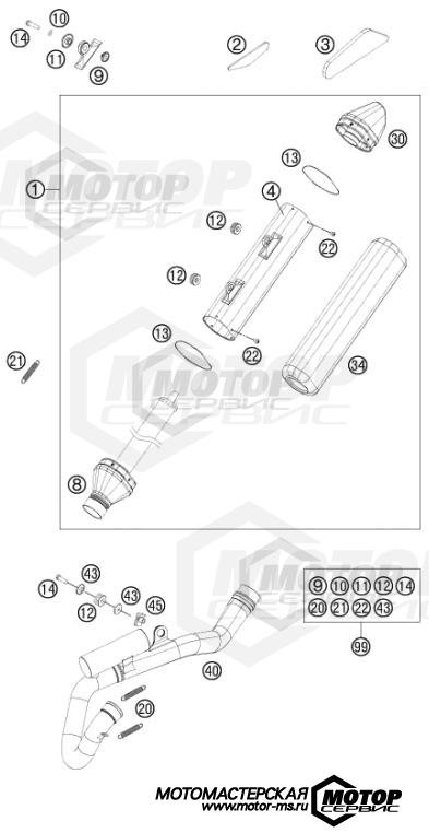KTM MX 350 SX-F 2014 EXHAUST SYSTEM
