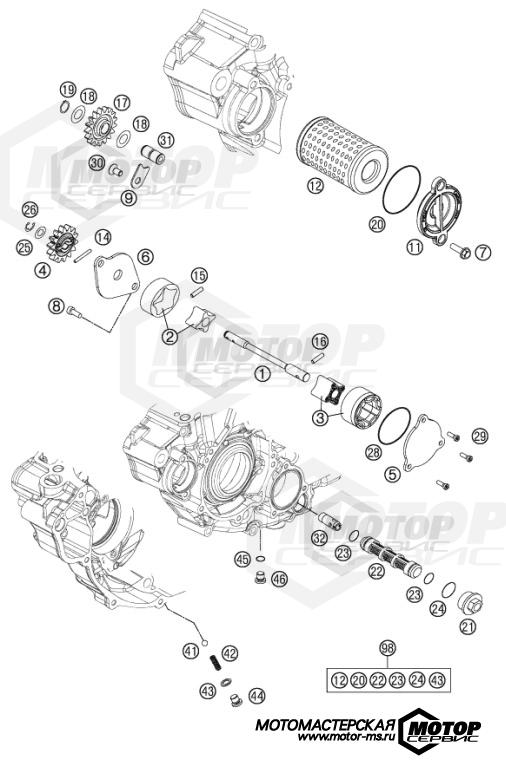KTM MX 250 SX-F 2014 LUBRICATING SYSTEM