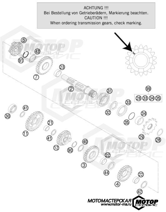KTM MX 125 SX 2014 TRANSMISSION II - COUNTERSHAFT